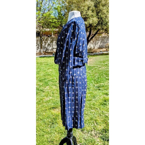 VTG Cynthia Howie Buhon Sz8 1980s Graphic Matching 2pc Top + Maxi Dress Set EUC - Picture 3 of 5